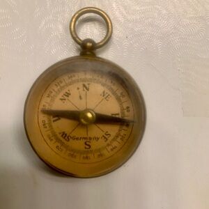 Small Antique German Brass Pocket Compass 1930’s
